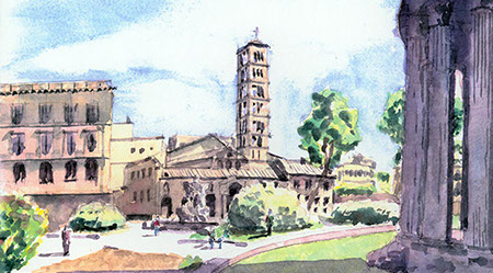Arizona architect-Watercolor Studies of Roman Architecture